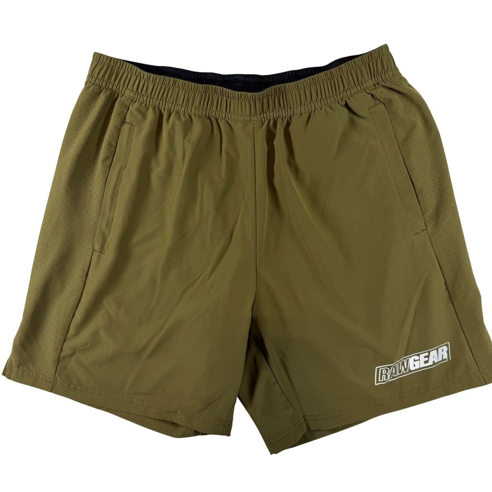 RawGear RG112 Mens Training Gym Shorts Olive Green Size Medium Bodybuilding